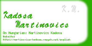 kadosa martinovics business card